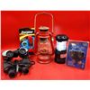 Image 1 : VTG Oil Lantern, Jason & Tasco Binoculars, Flashlights, & Cap Light
