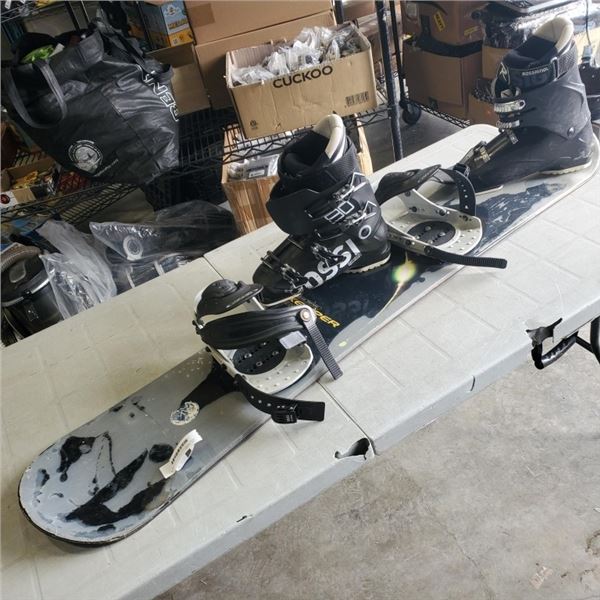 SNOW BOARD WITH PAIR OF ROSSIGNAL BOOTS