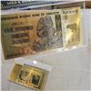 Image 4 : ZIMBABWE ONE HUNDRED TRILLION DOLLARS FOIL NOTES X 3