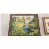 Image 2 : OIL ON WOOD PAINTING AND FRAMED NEEDLE POINT