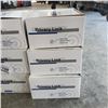 Image 2 : 6 NEW DOOR HANDLES, SATIN CHROME PRIVACY LOCKING, 3 RIGHT HAND AND 3 LEFT HAND OPEN