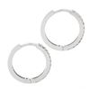 Image 4 : NEW 14k White Gold 0.33 ctw Round Pave Diamond 15.7mm Medium Huggie Hoop Earring