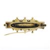 Image 3 : S. Bros Antique Victorian 15K Yellow Gold 3 Clover w/ Seed Pearl Bar Brooch Pin