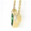 Image 6 : NEW 18k Gold 2.42 ctw GIA Bezel Heart Emerald & Diamond Pendant Chain Necklace