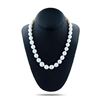 Image 1 : 10MM to 13MM SILVER South Sea Cultured Pearl Necklace with 14K White Gold Clasp