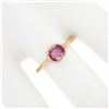 Image 3 : NEW 14k Rose Gold 1.29 ctw GIA Oval Orangy Pink Sapphire Bezel Solitaire Ring