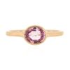 Image 4 : NEW 14k Rose Gold 1.29 ctw GIA Oval Orangy Pink Sapphire Bezel Solitaire Ring