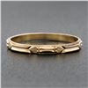 Image 2 : Antique 10k Yellow Gold Detailed Heart & Mil grain Work Eternity Stack Band Ring