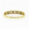 Image 6 : Antique 14k Yellow Gold w/ Palladium Top 0.20 ctw Pave Diamond Wedding Band Ring