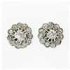 Image 1 : Antique Victorian 14k TT Gold 0.55 ctw Old Diamond Flower Cluster Stud Earrings
