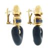 Image 3 : La Nouvelle Bague 18k Gold 1 ctw Tanzanite Blue Enamel Heart Drop Dangle Earring