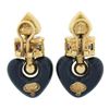 Image 5 : La Nouvelle Bague 18k Gold 1 ctw Tanzanite Blue Enamel Heart Drop Dangle Earring