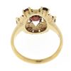 Image 6 : Vintage 10k Yellow Gold 1.65 ctw Round Brilliant Cut Garnet Cluster Platter Ring