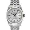 Image 2 : Rolex Mens Stainless Steel 36MM Silver Index 14K White Gold Fluted Bezel Datejus