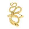 Image 4 : Vintage 14k Yellow Gold Textured Detailed Coiled Snake Statement Wrap Band Ring