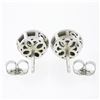 Image 4 : NEW 14k White Gold 0.83 ctw Round Bezel Diamond w/ Halo & Milgrain Stud Earrings