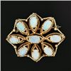 Image 2 : Vintage 14k Yellow Gold Oval Cabochon Opal Twisted Wire Open Brooch Pin Pendant