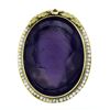 Image 4 : 14k Gold Left Facing Amethyst Cameo Ring w/ Seed Pearl Filigree & Floral Frame