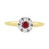 Image 6 : Vintage Jabel 18k Gold 0.40 ctw Round Brilliant Red Ruby w/ Diamond Halo Ring