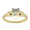 Image 6 : Antique 14k Gold & Palladium 0.60 ctw Old Diamond Squared Setting Engagement Rin