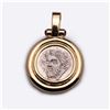 Image 1 : 18K Yellow Gold Pendant With Rubies & Ancient Silver Greek Coin
