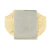 Image 4 : Vintage 14K TT Gold Engraveable Rectangular Center w/ Detailed Sides Signet Ring