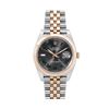 Image 2 : Mens 18K Two Tone Rose Gold And Stainless Steel Wimbledon Roman Dial Datejust 41