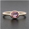 Image 2 : NEW 14k Rose Gold 1.01 ctw Oval GIA NO HEAT Pink Sapphire Bezel Set Solitaire Ri