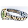 Image 8 : Rolex Ladies Quickset 18K Yellow Gold And Steel Green Vignette Diamond And Emera