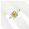 Image 5 : Platinum 1.74 ctw GIA Yellow Sapphire Solitaire w/ Diamond Accents Engagement Ri