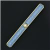 Image 4 : Antique Art Nouveau 14k Gold Seed Pearl & Blue Enamel Textured Bar Pin Brooch
