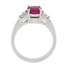 Image 8 : Vintage 18K White Gold GIA NO HEAT Pink Sapphire & Heart Diamond Accents Ring