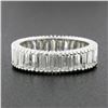 Image 5 : Vintage Platinum 4.60 ctw Straight Baguette Prong Set Diamond Eternity Band Ring