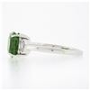 Image 5 : 14K White Gold 3.04 ctw Cushion Green Chrome Tourmaline w/ Diamond Accent Ring