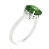 Image 8 : 14K White Gold 3.04 ctw Cushion Green Chrome Tourmaline w/ Diamond Accent Ring