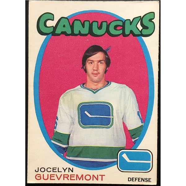 1971-72 O-PEE-CHEE JOCELYN GUEVREMONT ROOKIE CARD