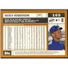 Image 2 : 2002 TOPPS RICKEY HENDERSON (HOF)