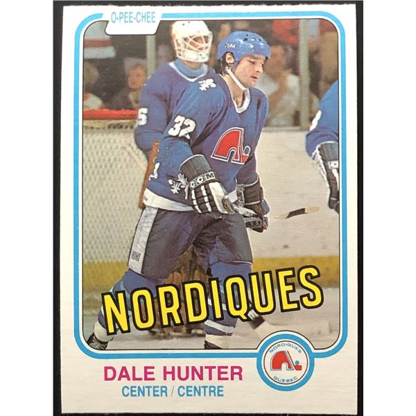 1981-82 O-PEE-CHEE DALE HUNTER ROOKIE CARD