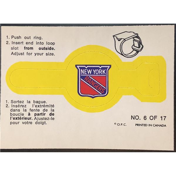 1973-74 O-PEE-CHEE NEW YORK RANGERS