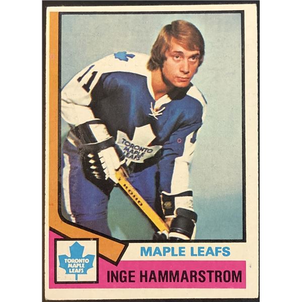 1974-75 TOPPS INGE HAMMARSTROM ROOKIE CARD