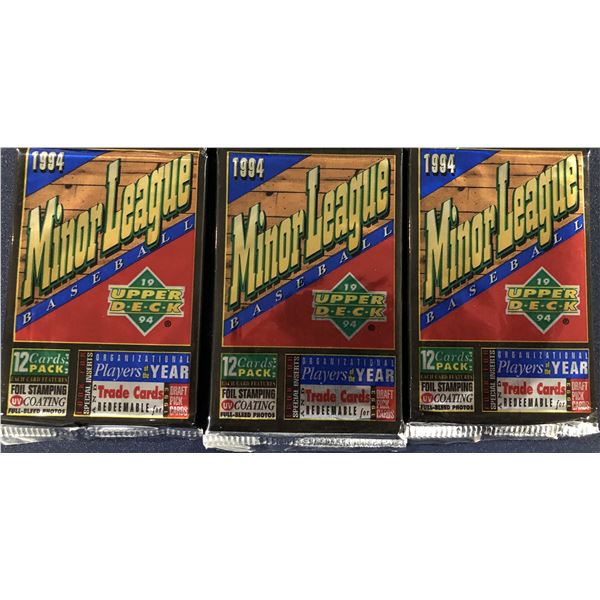1994 UPPER DECK BASEBALL MINOR LEAGUES - THREE FOIL PACKS
