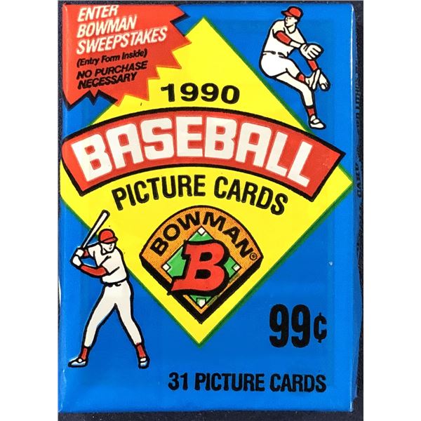 1990 BOWMAN BASEBALL SEALED CELLO PACK