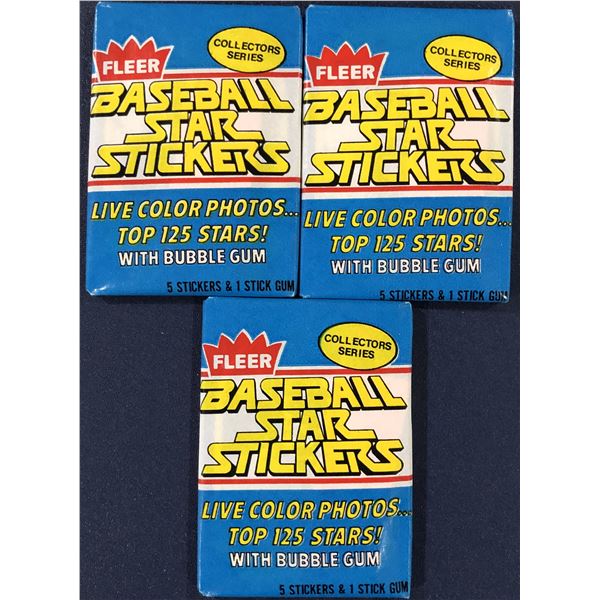 1981 FLEER BASEBALL STAR STICKERS - 3 WAX PACKS