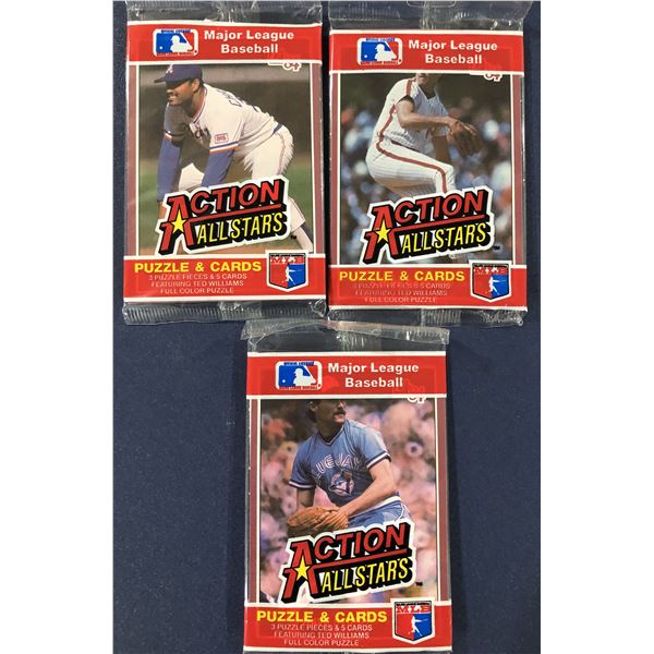 1984 TOPPS ACTION ALL STARS - 3 CELLO PACKS