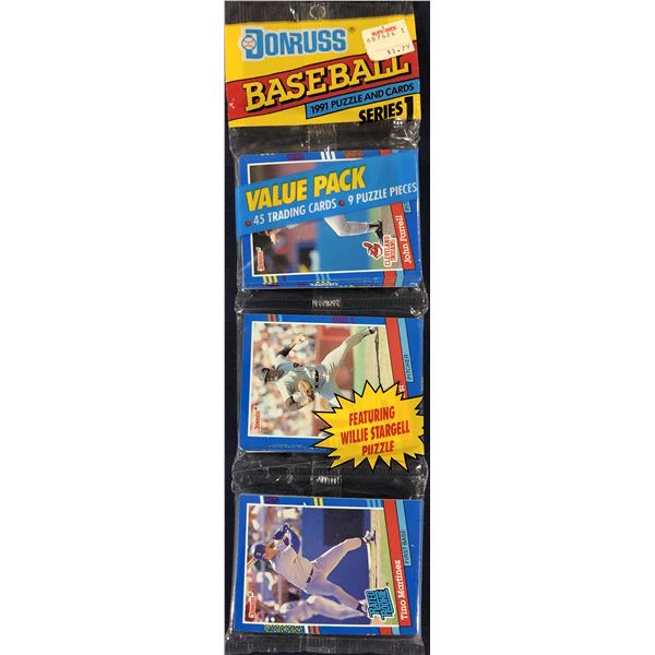 1991 DONRUSS BASEBALL 1st SERIES CELLO PACK