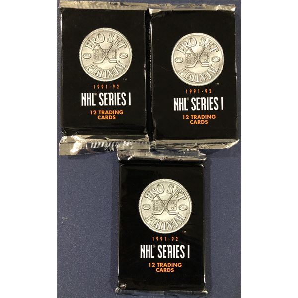 1991-92 PRO-SET PLATINUM NHL SERIES ONE - 3 FOIL PACKS