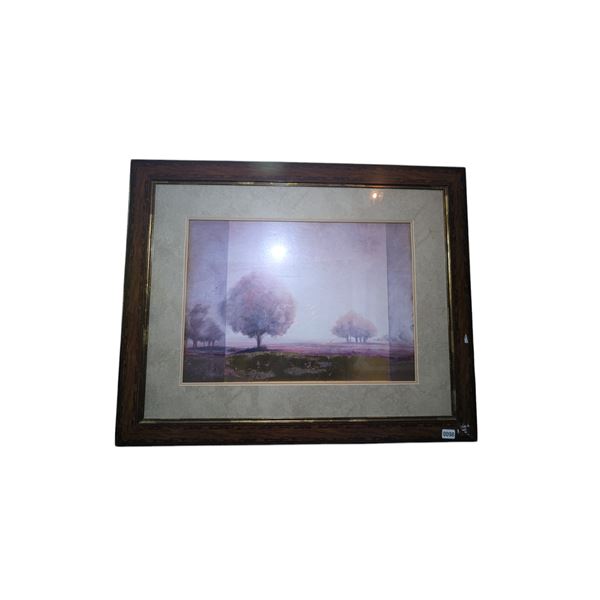 Large framed print Lijue Collection Canadian made wall hanging from estate approx. - 41.5 inch x 33.