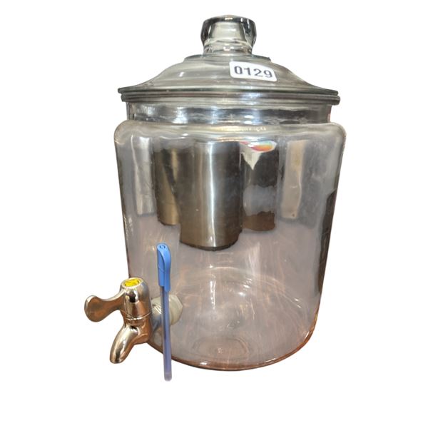 Glass beverage dispenser approx. 13 inch tall