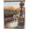 Image 2 : Framed vintage "Fountain" painting on canvas signed by artist "L.L Wolfe" from estate -approx. 21.5 