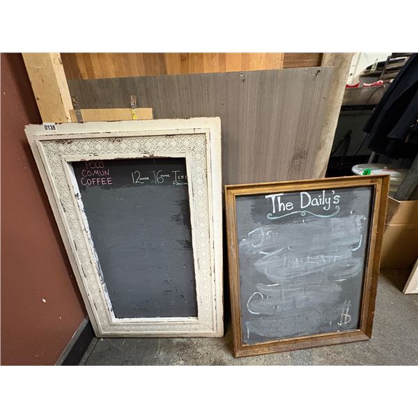 2PC wall hanging chalk boards, mis woods (Does not include door)white approx. 24inch x 36 inch